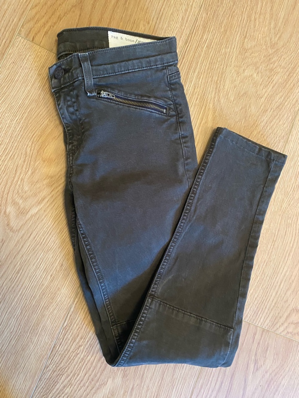Rag & Bone Ridley Moto Skinny Jean - Women's Size 26 Dark Green